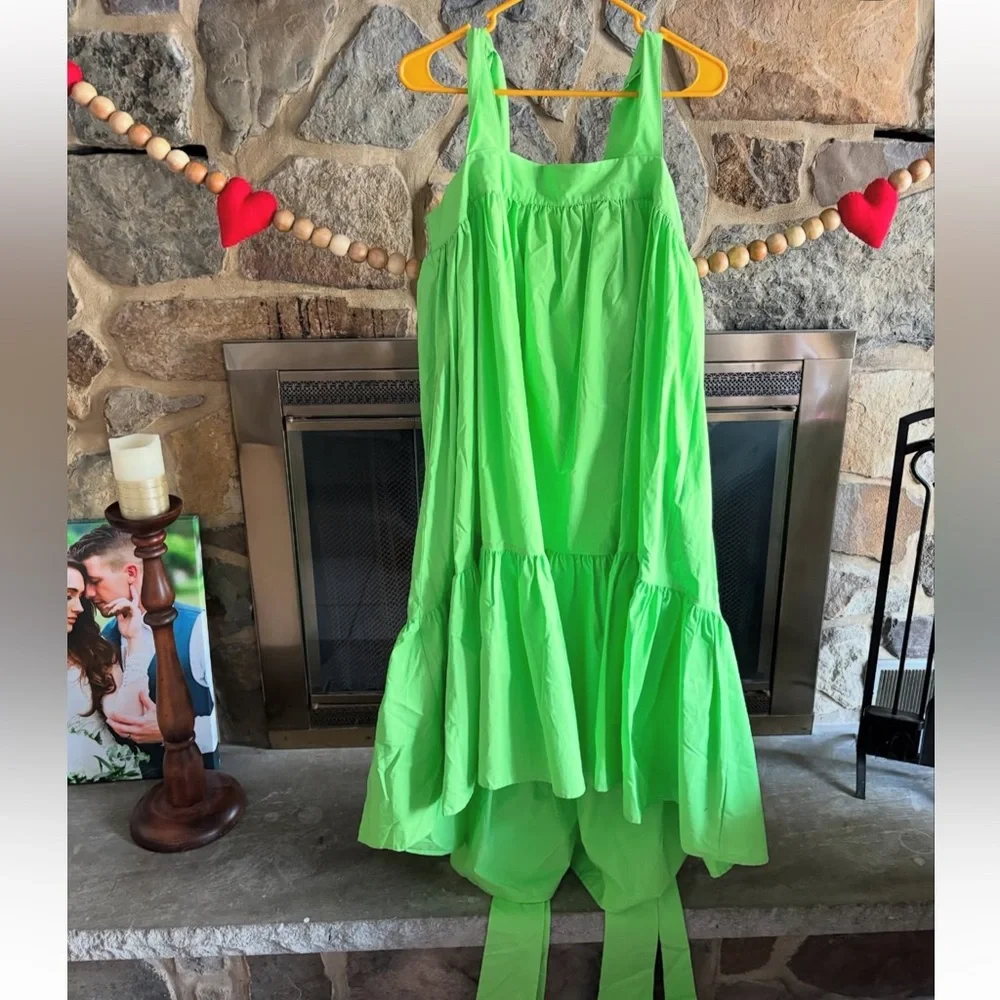 Christopher John Rogers Green Tiered Ruffled Sundress - Picture 3 of 5